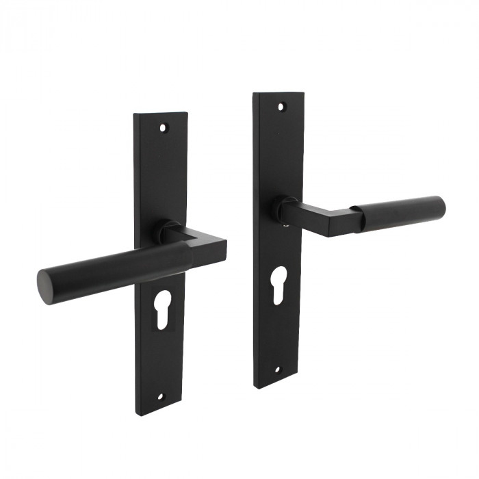 Intersteel Deurkruk Bau-Stil op schild 245x45 mm profielcilindergat 55 mm mat zwart main product photo