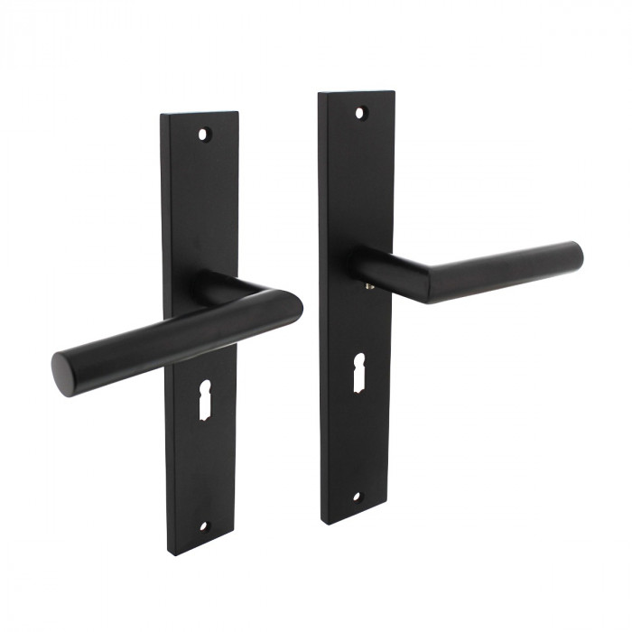 Intersteel Deurkruk Bastian op schild 245x45 mm sleutelgat 56 mm mat zwart main product photo