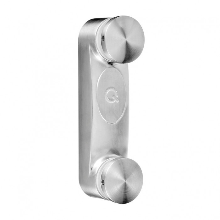 Glasadapter met achterplaat 50 mm vlak lengte 38 mm RVS-316 mat geslepen model 0762 main product photo