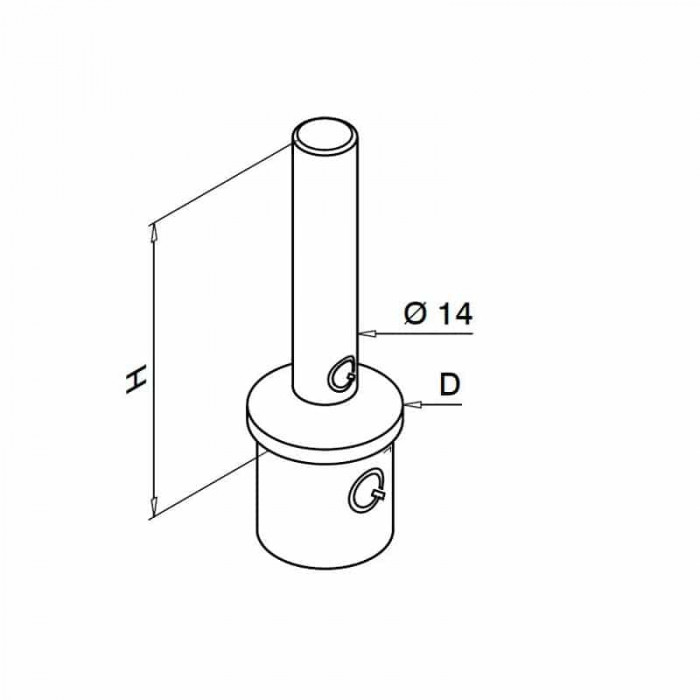 Railingsteun 42,4 x 2,0 mm RVS-316 mat geslepen model 0695 main product photo