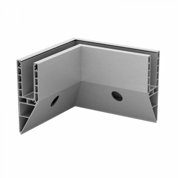 Hoekbevestiging Easy Glass Smart binnenhoek, zijmontage, model 8241, aluminium (geanodiseerd) main product photo