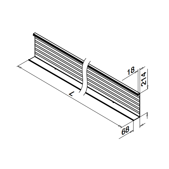 Afdekprofiel Easy Glass Smart zijmontage lengte 5000 mm model 8244 aluminium (onbewerkt) main product photo