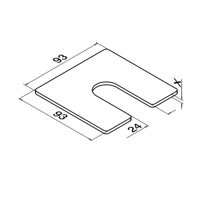 Opvulplaat Easy Glass Strong dikte 1,0 mm voor topmontage model 8616 aluminium (onbewerkt) main product photo