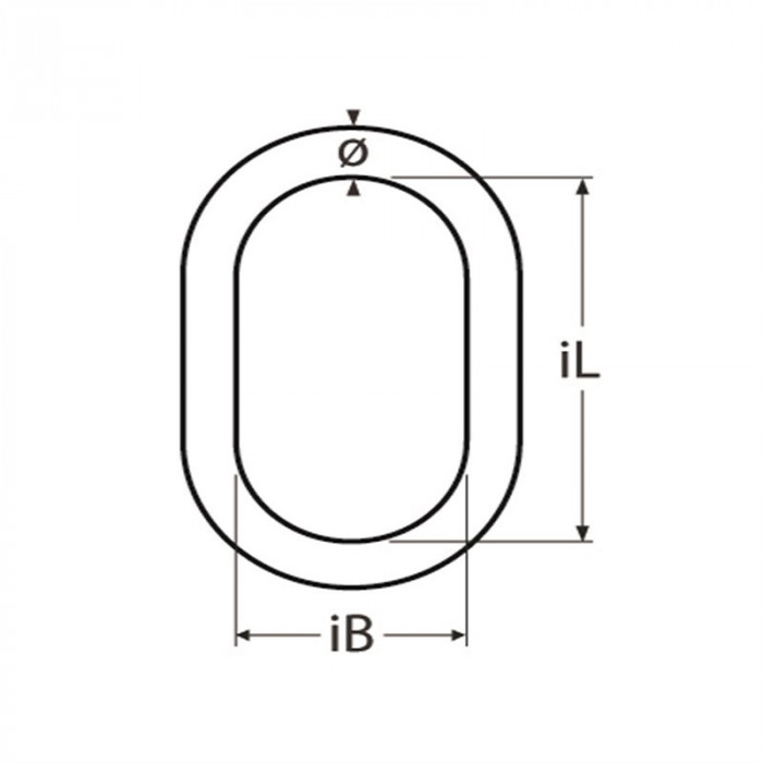 Ophangring ovaal voor ketting 6 en 7 mm RVS-318L (Duplex) main product photo