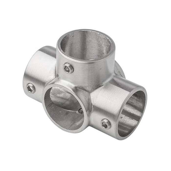 Kruisstuk met zij-uitgang voor buis 42,4 mm RVS-316 mat geslepen main product photo