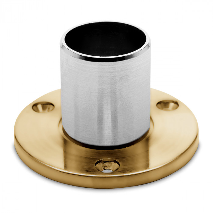 Muur en vloer flens Walda voor buis Ø 25,4 mm zamak messing mat main product photo