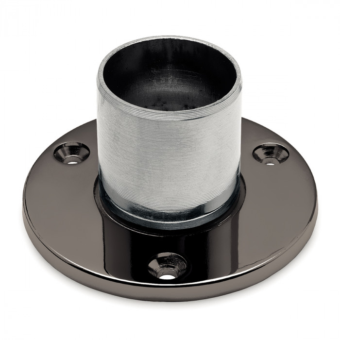 Muur en vloer flens Walda voor buis Ø 25,4 mm zamak zwart main product photo