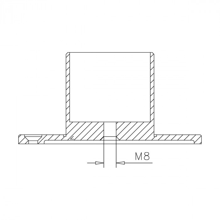 Muur en vloer flens Walda voor buis Ø 50,8 mm zamak RVS look main product photo