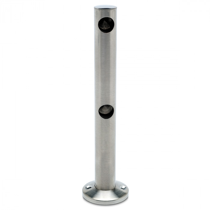 Dubbele eindsteun voor montage op hout Abra voor staf 10 mm zamak RVS look main product photo