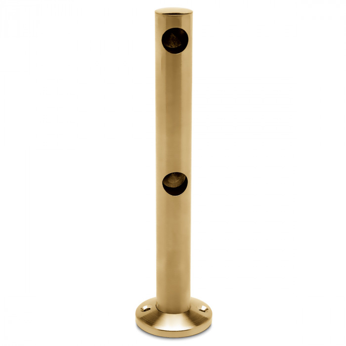 Dubbele eindsteun voor montage op hout Abra voor staf 10 mm zamak messing mat main product photo