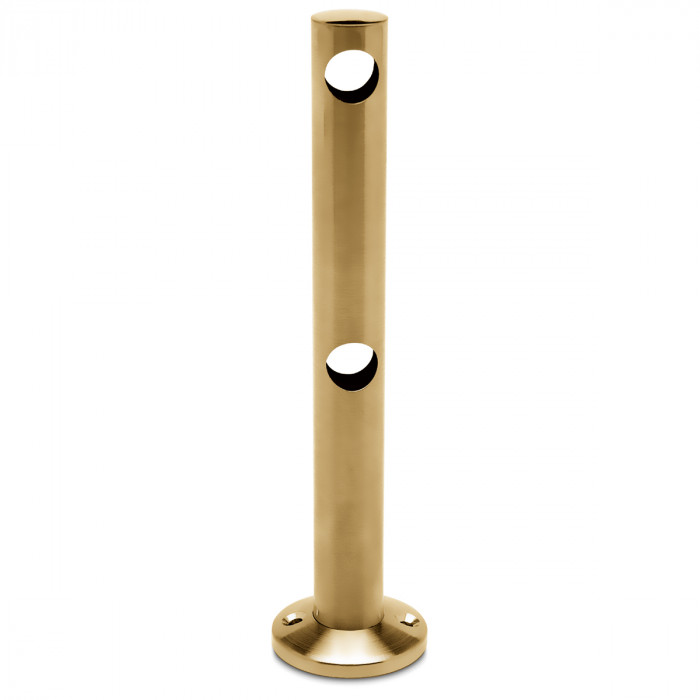 Dubbele middensteun voor montage op hout Almas voor staf 10 mm zamak messing mat main product photo