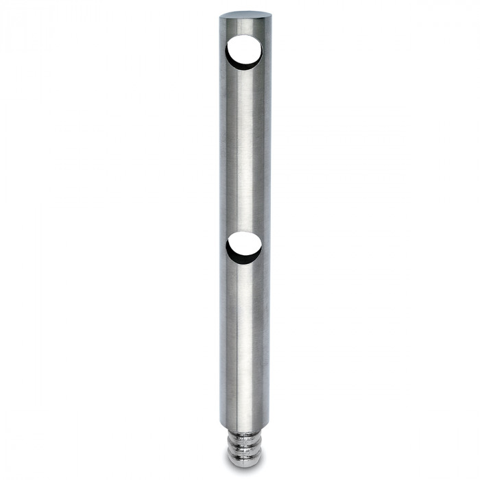 Dubbele middensteun voor montage op hout Leentje voor staf 10 mm zamak RVS look main product photo