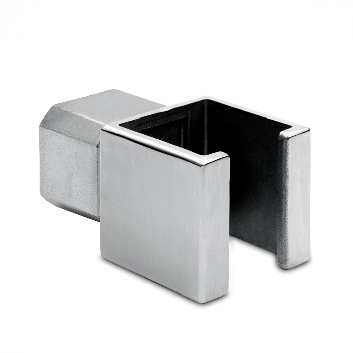 Vierkante buis connector T-stuk Fabiola voor koker 35 x 35 mm zamak RVS look main product photo