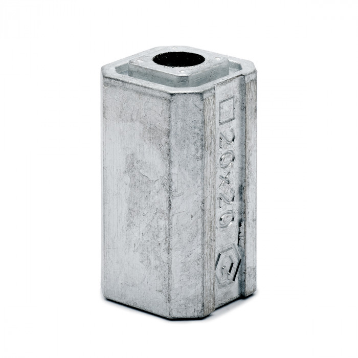 Adapter voor vierkant buis Almira voor koker 20 x 20 mm vast zamak onbewerkt main product photo