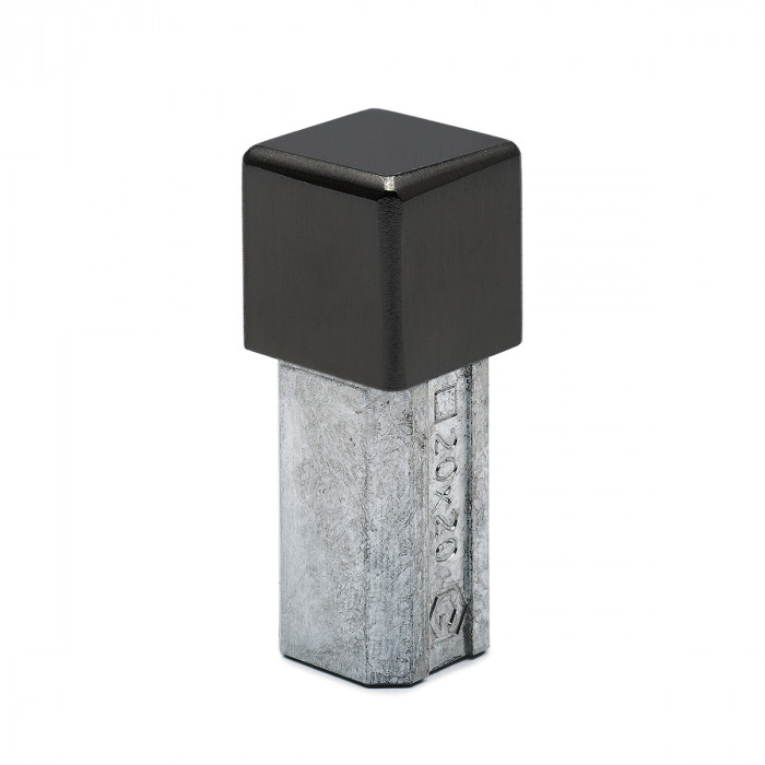 Eindkap voor vierkant buis Myntje voor koker 20 x 20 mm zamak zwart main product photo