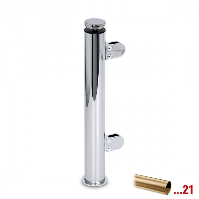 Staander Anneroos Ø 25,4 mm rechter staander voor 8 mm glas RVS-304 messing mat main product photo