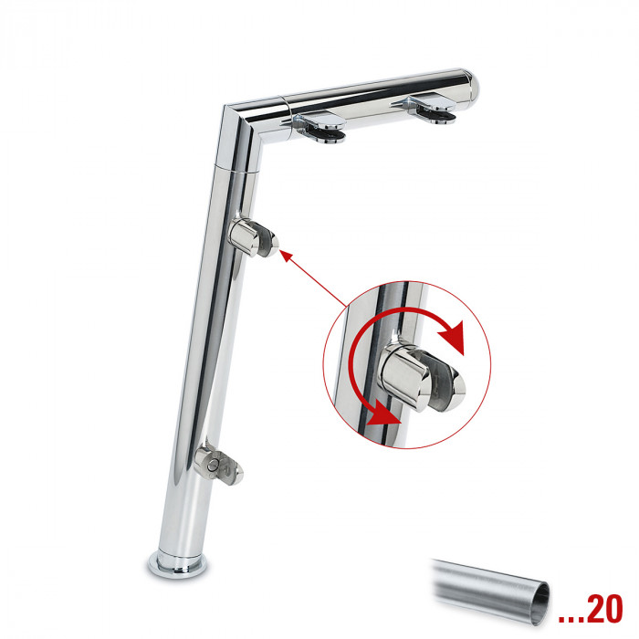 Staander Estelie Ø 25,4 mm rechter staander RVS-304 mat geslepen main product photo