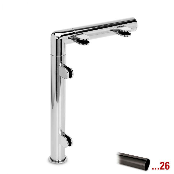 Staander Bregje Ø 38,1 mm linker staander zamak zwart main product photo