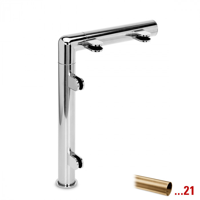 Staander Bregje Ø 25,4 mm 90° hoekstaander zamak messing mat main product photo