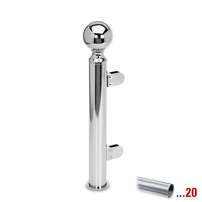 Staander Filippine Ø 38,1 mm rechter staander zamak RVS look main product photo