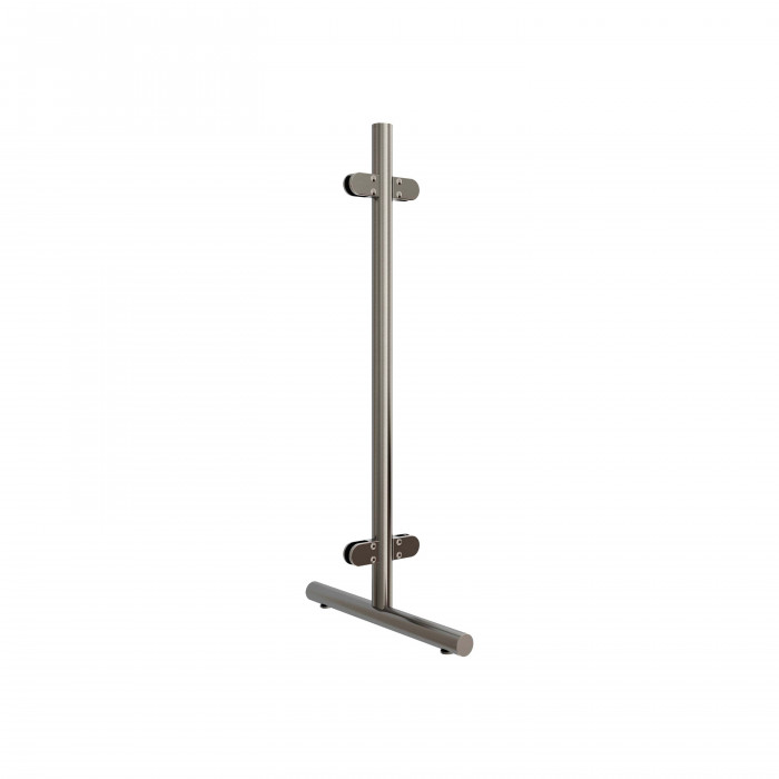Mobiele balieschermpaal Keyana midden staander zamak RVS look main product photo