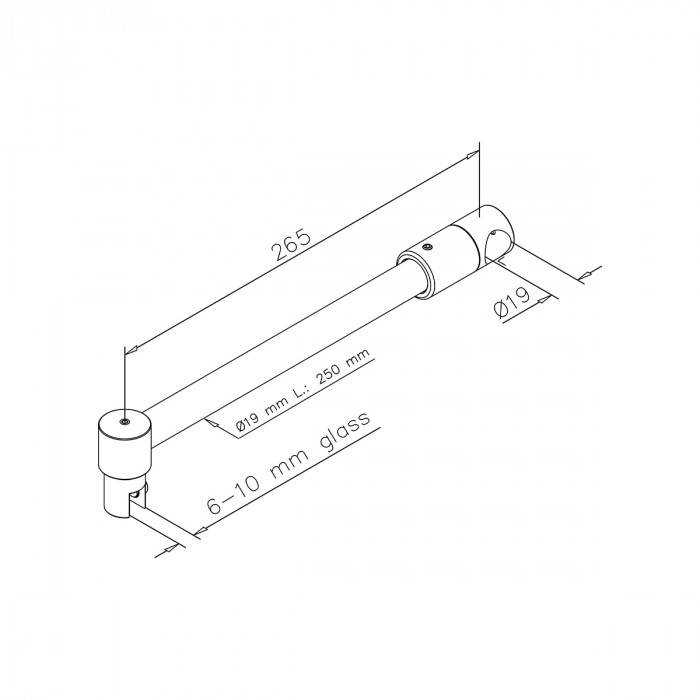 Stabilisatiestang met T-verbinder voor douchewand Kiana RVS-304 zwart main product photo