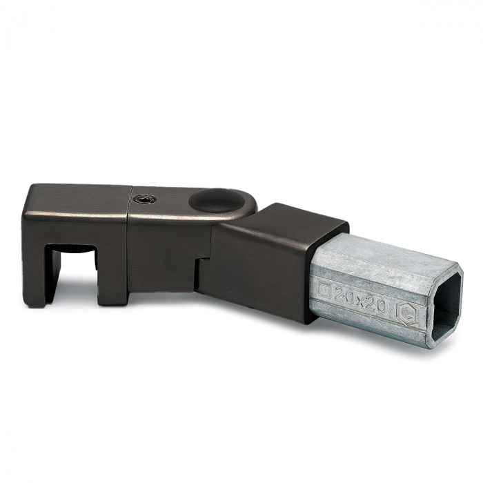 Glashouder voor vierkante buis 20 x 20 mm, verstelbaar Heidelind zamak zwart main product photo