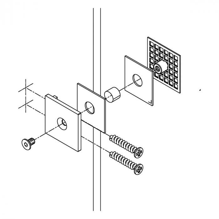Hoekverbinder Sona glas/wand RVS-304 glanzend gepolijst main product photo
