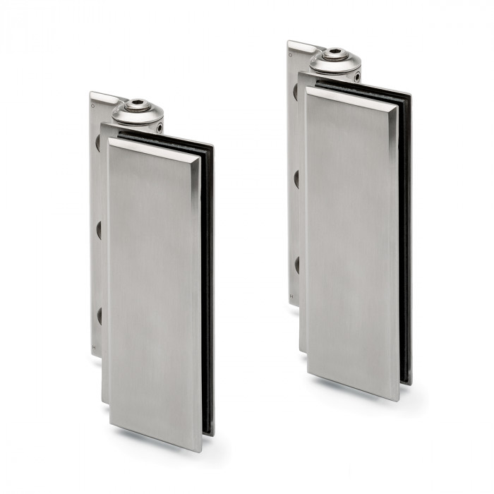 Glasdeurscharnier set, hydraulisch / zelfsluitend Josjua glas/wand RVS-304 mat geslepen main product photo