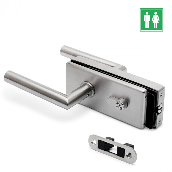 Glasdeurslot met magneet schoot en krukken voor toilet Meredith RVS-304 mat geslepen main product photo