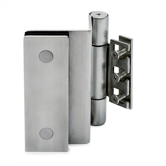 Glasdeurscharnier voor kozijnprofiel, verstelbaar Annemarthe RVS-304 mat geslepen main product photo