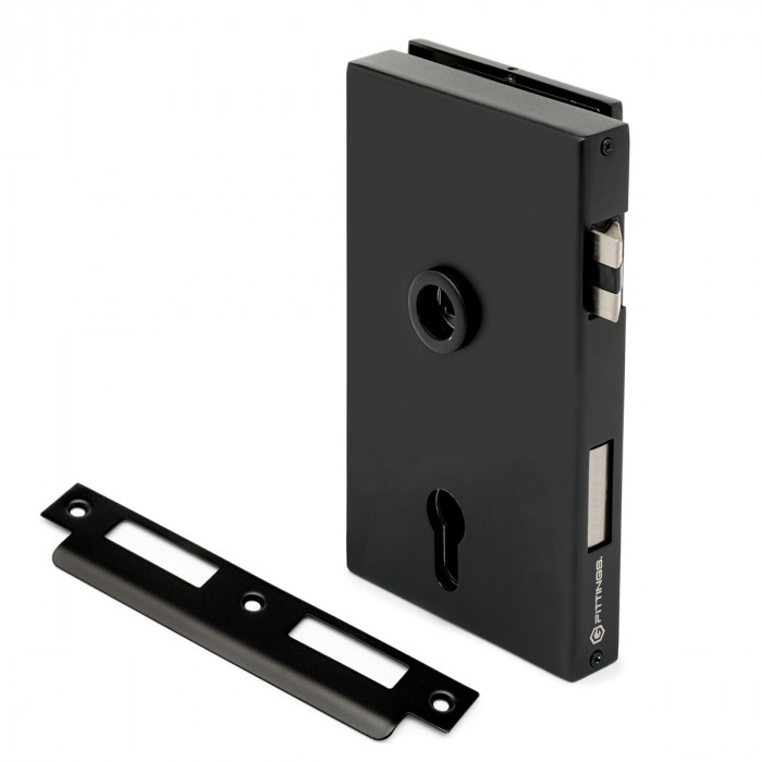 OFFICE Glasdeurslot Marelle DIN links RVS-304 zwart main product photo