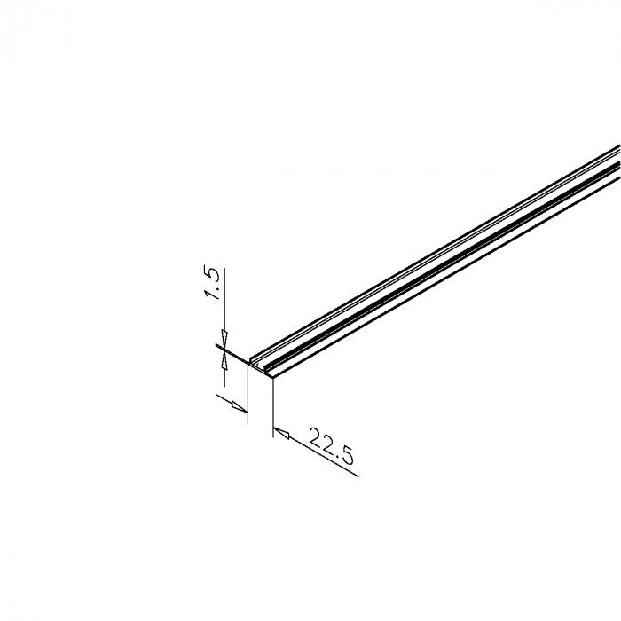 Afdekprofiel voor vast paNeel Christina aluminium RVS look main product photo