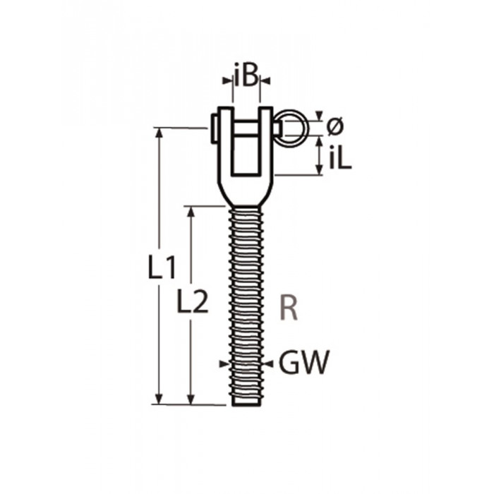 Gaffelterminal gedraaid M8 RVS-316 main product photo