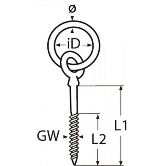 Oogschroef met ring 8 x 60 mm RVS-316 main product photo