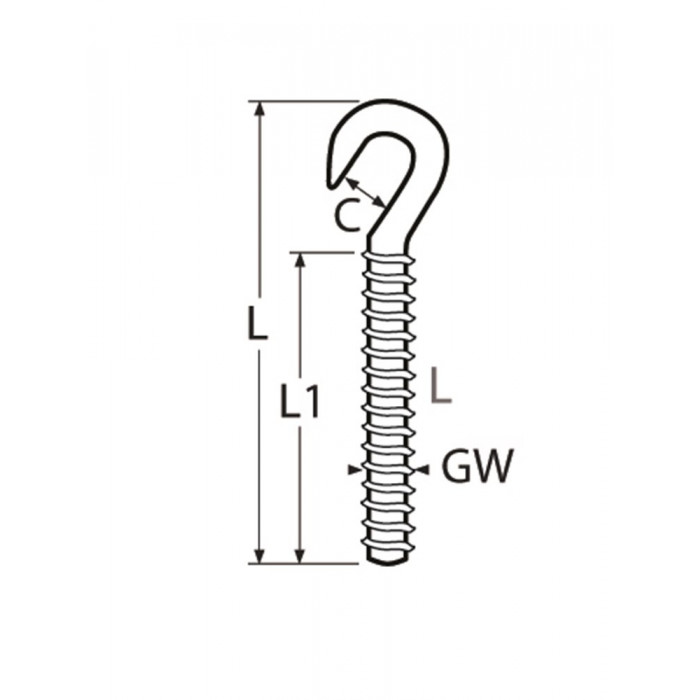 Schroefhaak linkse draad M8 main product photo