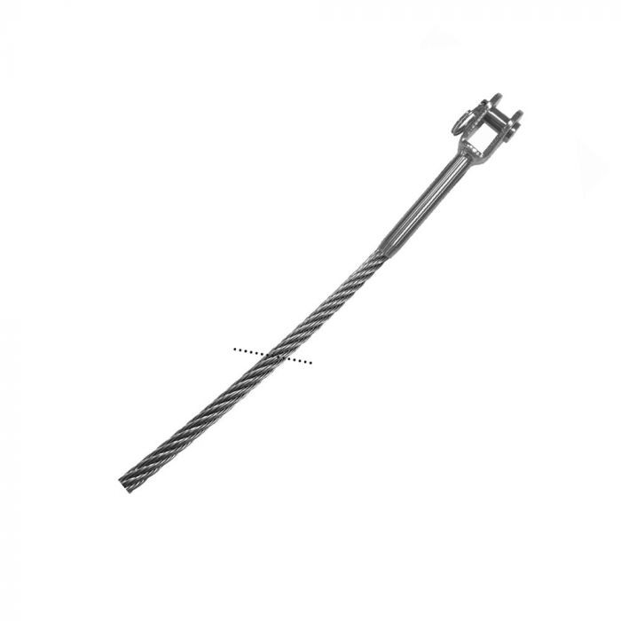 RVS kabel 5 mm 7 x 19 met 1 gaffel geassembleerd RVS-316 main product photo