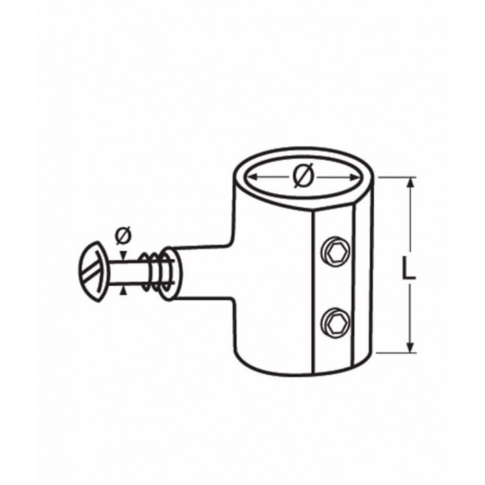 Buiskoppelstuk met zijmontage, 22mm RVS-316 (A4) main product photo