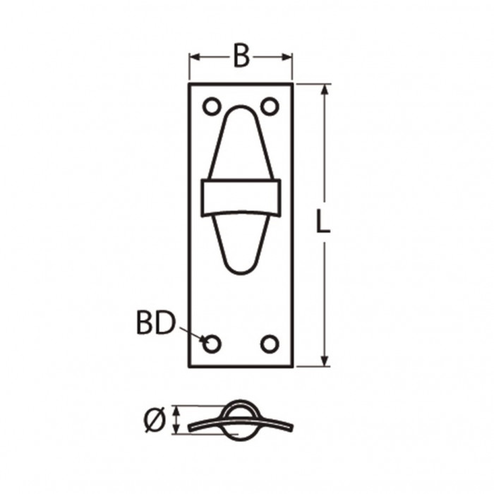 Valgeleider voor mast 83 x 32 mm recht RVS-304 main product photo