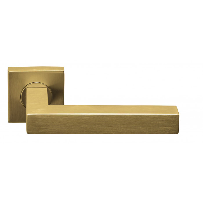 Deurkruk paar BASICS BSQ1-G deurkruk geveerd op vierkant rozet PVD mat goud RVS-304 main product photo