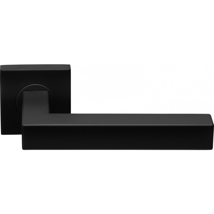 Deurkruk paar BASICS BSQ1-G deurkruk geveerd op vierkant rozet mat zwart RVS-304 main product photo