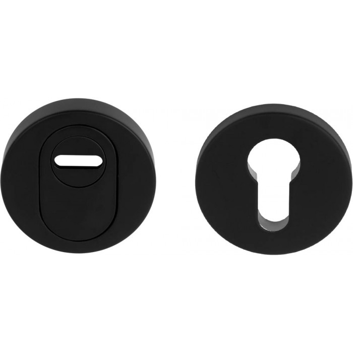 Massieve veiligheidscilinderrozet BASICS BVEIL-KT met kerntrekbeveiliging SKG*** mat zwart RVS-304 main product photo
