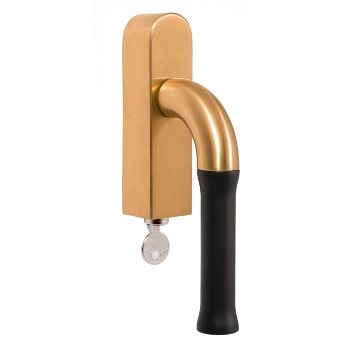 Draaikiepgarnituur Edward van Vliet NOUR EV100-DLOCK-O afsluitbaar PVD mat goud/mat zwart RVS-304 main product photo