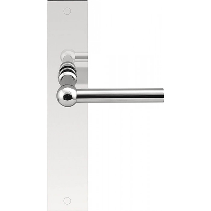 Deurkruk paar FERROVIA FVL110P236SFC L-massief ongeveerd op schild blind gepolijst RVS main product photo