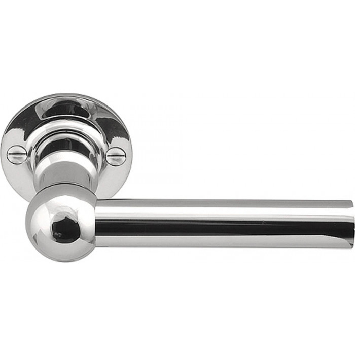Deurkruk paar FERROVIA FVL125/52 L- ongeveerd op 52 mm rozet gepolijst RVS main product photo