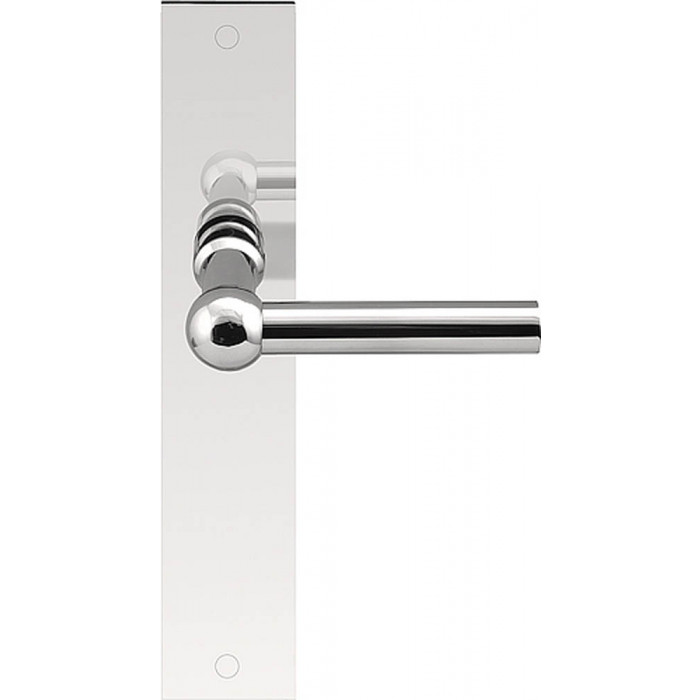 Deurkruk paar FERROVIA FVL125P236SFC L-massief ongeveerd op schild blind gepolijst RVS main product photo