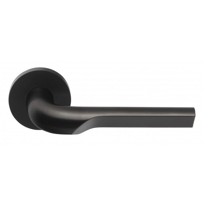 Deurkruk paar Gensler RIVIO GL100-G geveerd op rozet PVD mat zwart RVS-304 main product photo