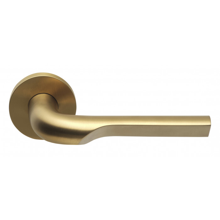 Deurkruk paar Gensler RIVIO GL100-G geveerd op rozet PVD mat goud RVS-304 main product photo
