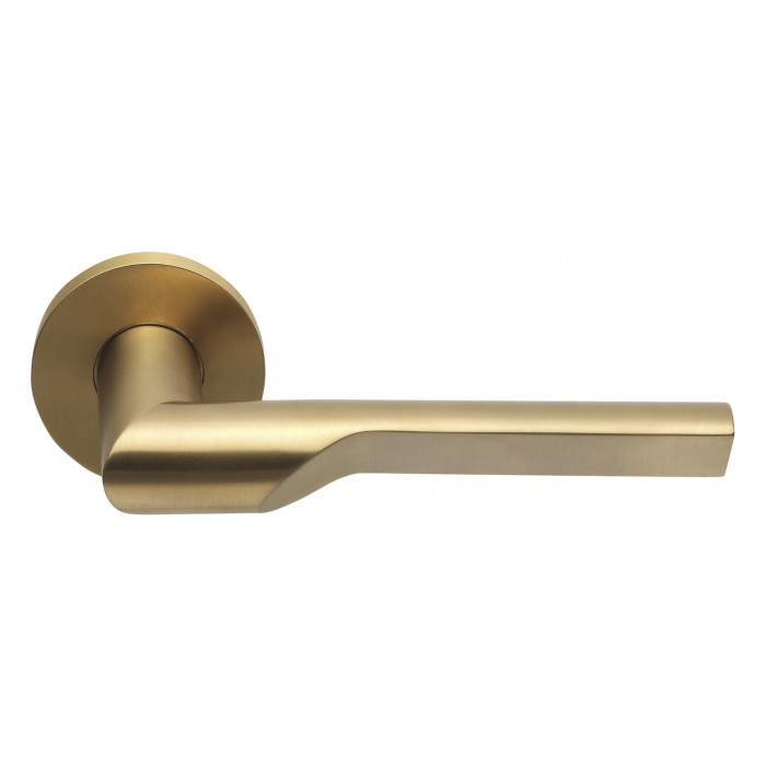 Deurkruk paar Gensler RIVIO GL101-G geveerd op rozet PVD mat goud RVS-304 main product photo