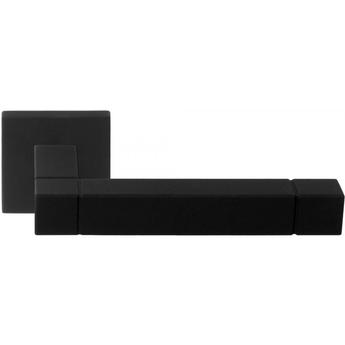 Deurkruk paar Jan des Bouvrie SQUARE JB100G deurkruk geveerd op rozet mat zwart RVS-304 main product photo